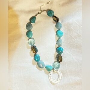 Turquoise and Brown Beaded Necklace